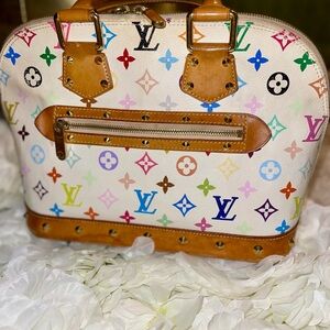 Louis Vuitton Takashi Murakami Alma MM Bag And Wallet Bundle